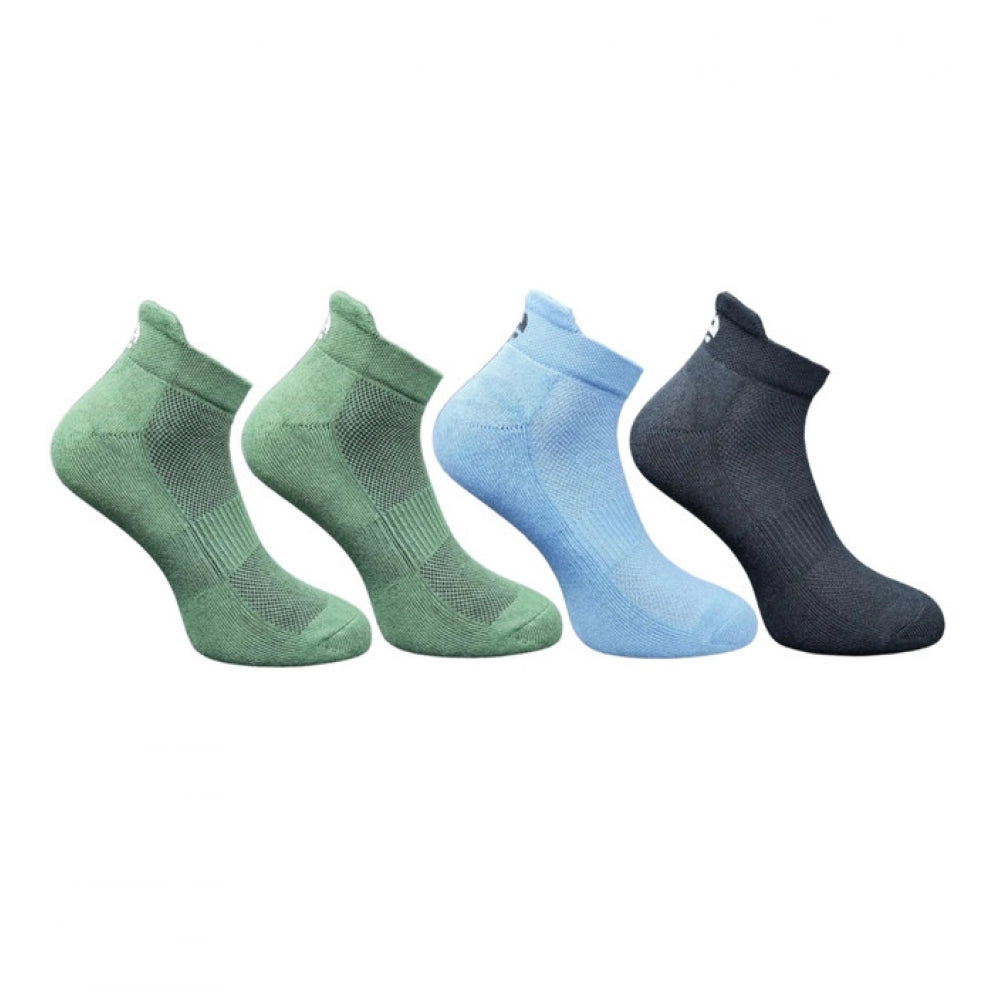 4_Pair Set Unisex Casual Cotton Printed Ankle Length Socks (Multicolor)