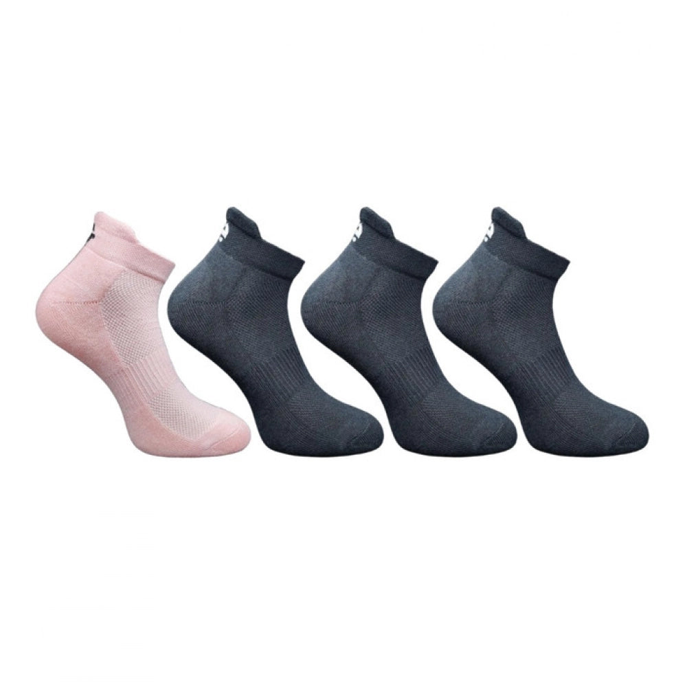 4_Pair Set Unisex Casual Cotton Printed Ankle Length Socks (Multicolor)