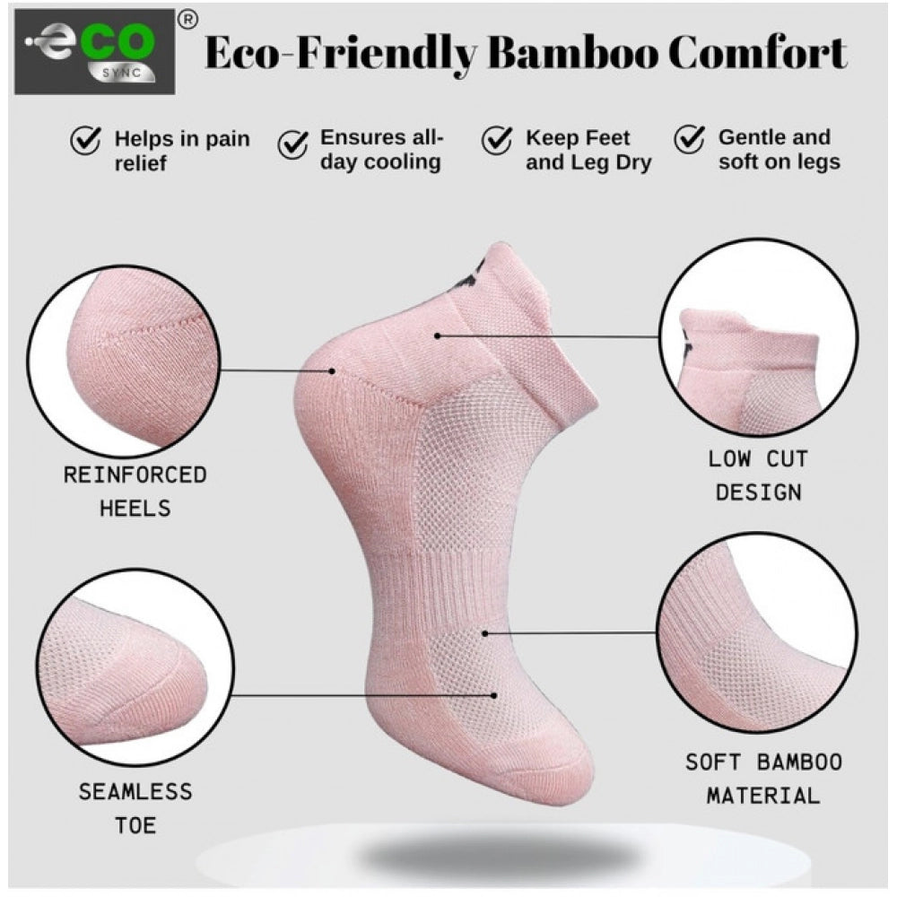 4_Pair Set Unisex Casual Cotton Printed Ankle Length Socks (Multicolor)