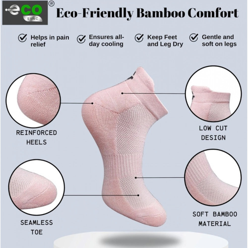 4_Pair Set Unisex Casual Cotton Printed Ankle Length Socks (Multicolor)