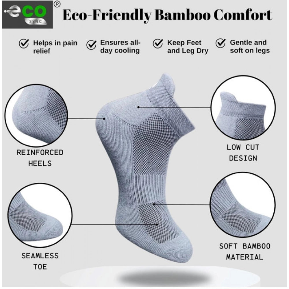 4_Pair Set Unisex Casual Cotton Printed Ankle Length Socks (Multicolor)