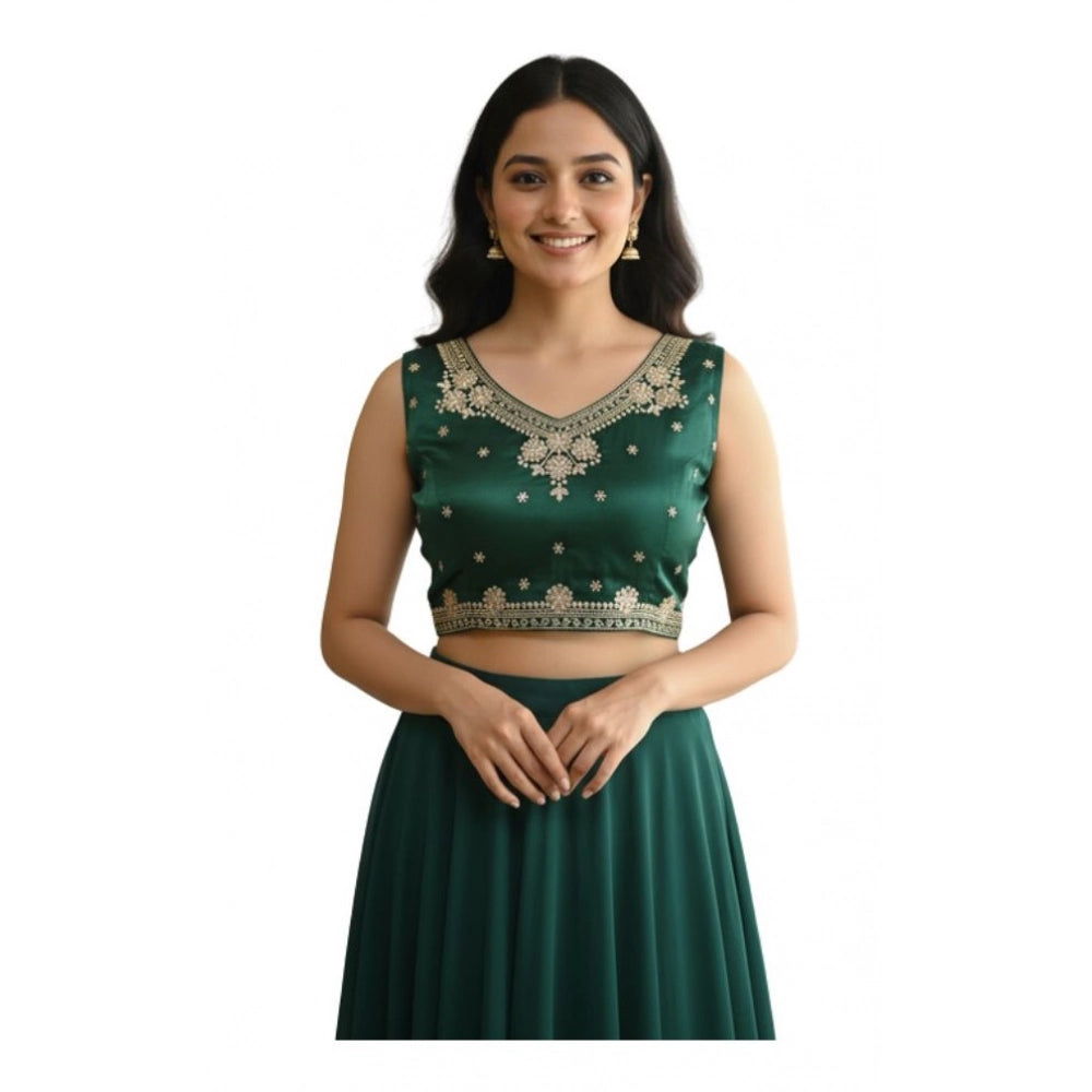 Women's Zimmi Choo Embroidered V-Neck Padded Blouse (Green 38 Ready (Self Alterable 36–40)