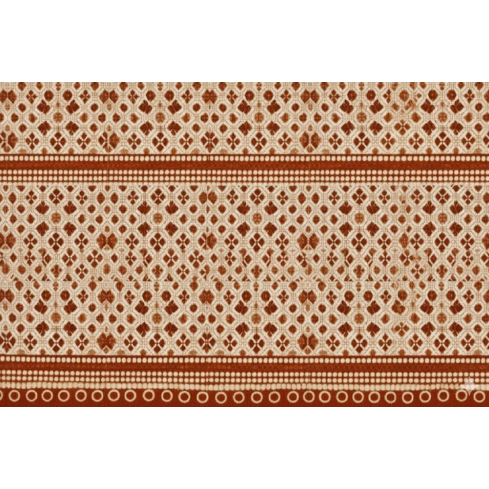 Fleece Geometric Double Polar Warm Bedsheet with 2 Pillow Cover (Orange)