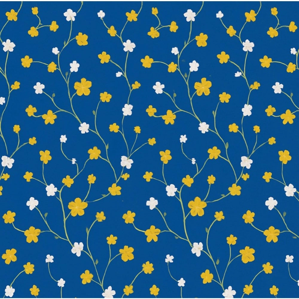 Microfiber Floral Printed Single Bedsheet with 1 Pillow Cover (Blue)