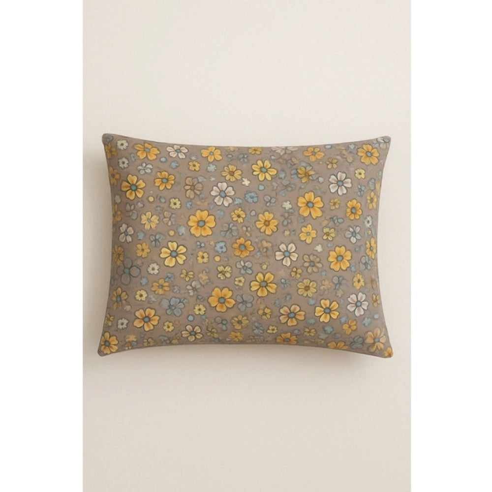 Microfiber Floral Printed Single Bedsheet with 1 Pillow Cover (Multicolor)