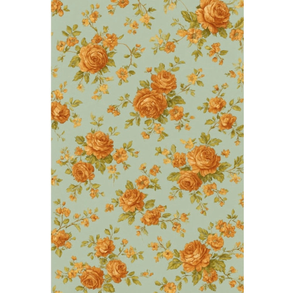 Microfiber Floral Printed Single Bedsheet with 1 Pillow Cover (Beige)