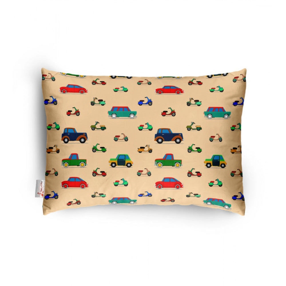 Soft Plush Printed Baby Infant Pillow for Kids Age 1 To 5 Years (Beige)