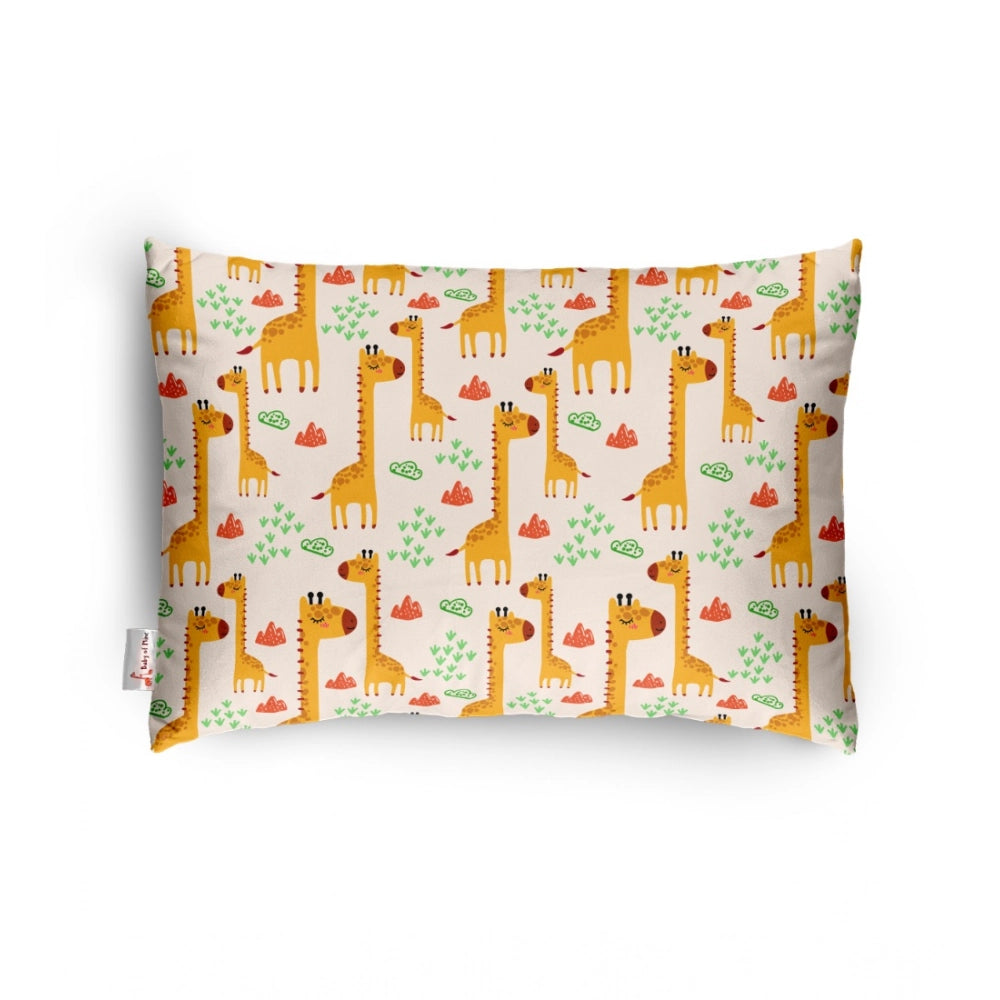 Soft Plush Printed Baby Infant Pillow for Kids Age 1 To 5 Years (Mustard)