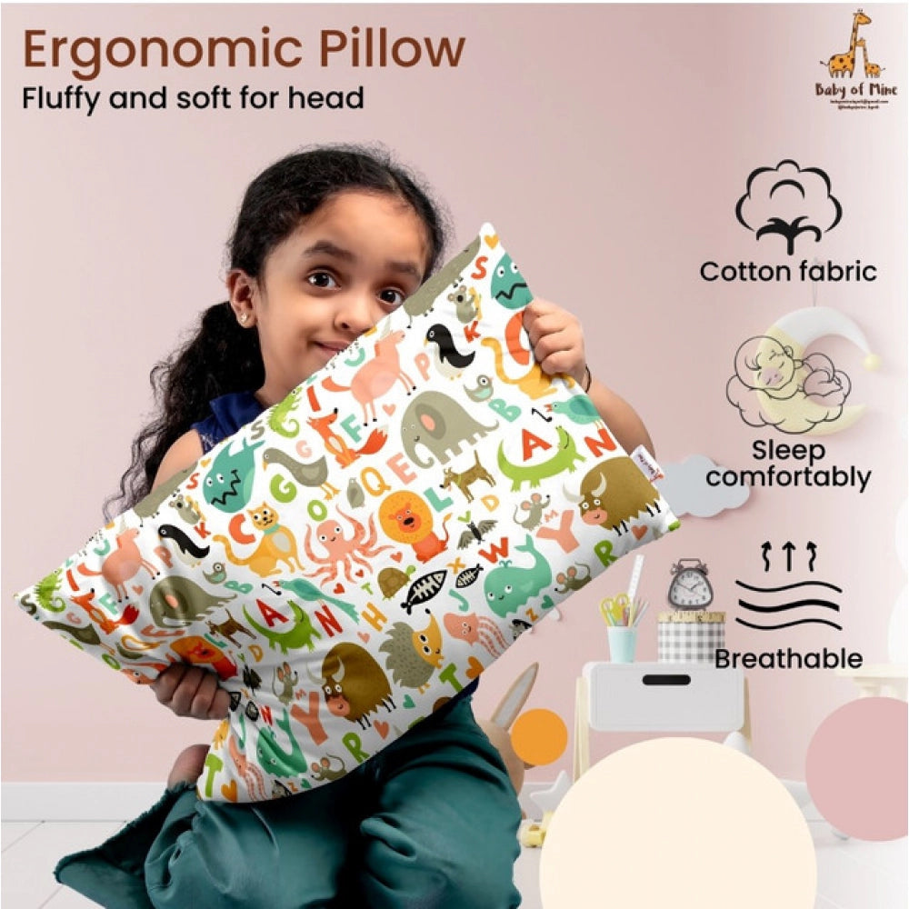 Soft Plush Printed Baby Infant Pillow for Kids Age 1 To 5 Years (Multicolor)
