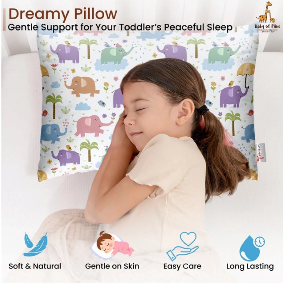 Soft Plush Printed Baby Infant Pillow for Kids Age 1 To 5 Years (Multicolor)