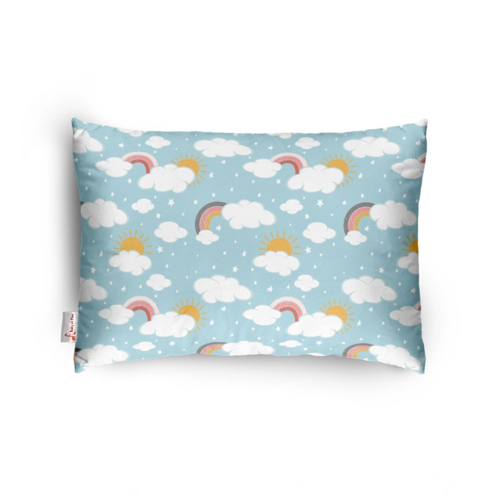 Soft Plush Printed Baby Infant Pillow for Kids Age 1 To 5 Years (Sky Blue)