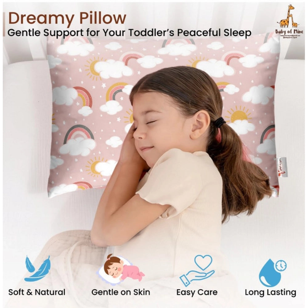 Soft Plush Printed Baby Infant Pillow for Kids Age 1 To 5 Years (Pink)