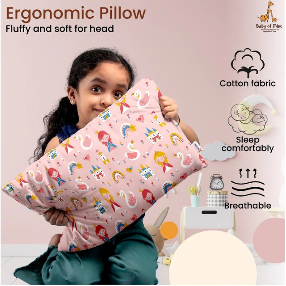 Soft Plush Printed Baby Infant Pillow for Kids Age 1 To 5 Years (Pink)