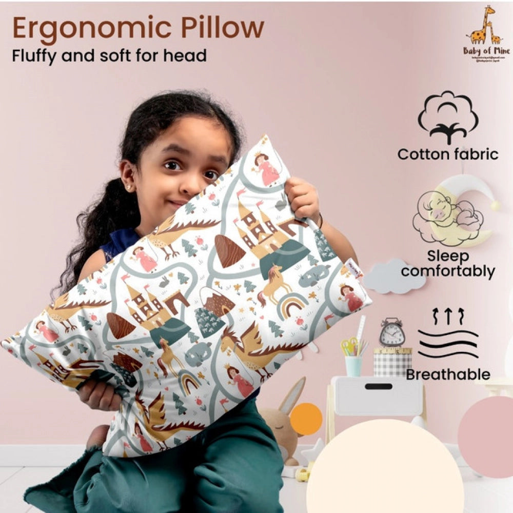 Soft Plush Printed Baby Infant Pillow for Kids Age 1 To 5 Years (Multicolor)