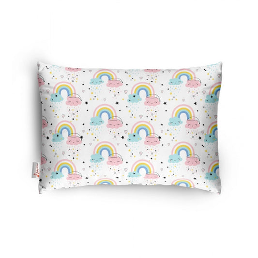 Soft Plush Printed Baby Infant Pillow for Kids Age 1 To 5 Years (White)